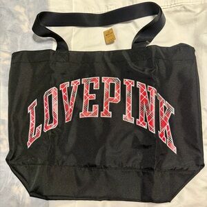NWT PINK Victoria's Secret Black Tote Bag